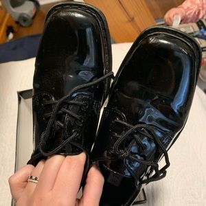 Boys black tuxedo shoes